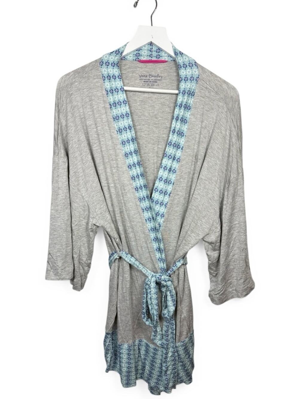 Vera Bradley Knit Short Lightweight Wrap Tie Bath Robe NEW with Tag W2336 Sz L